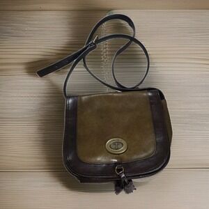 TIGNANELLO Leather Saddle Bag, Horse Bit Lining, Olive Green
